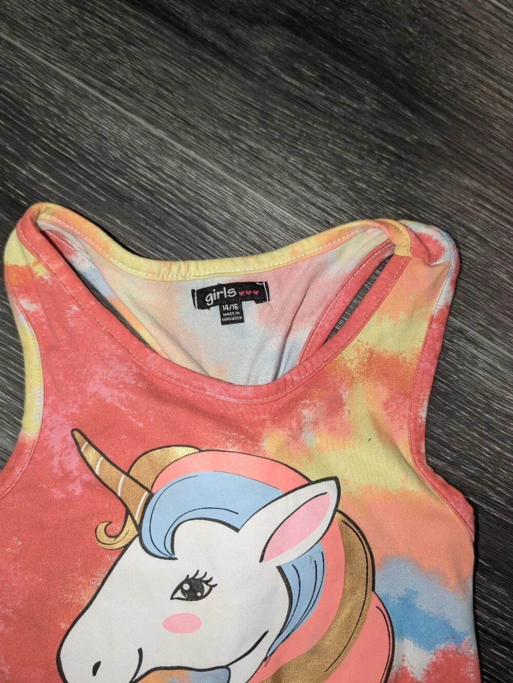 Girls Unicorn Tie-Dye Shirt - Multicolor